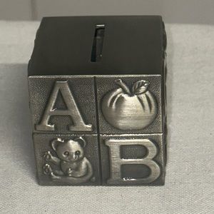 Metal baby alphabet bank